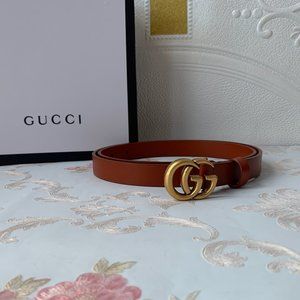 A Double G buckle belt made in our unfinished fade